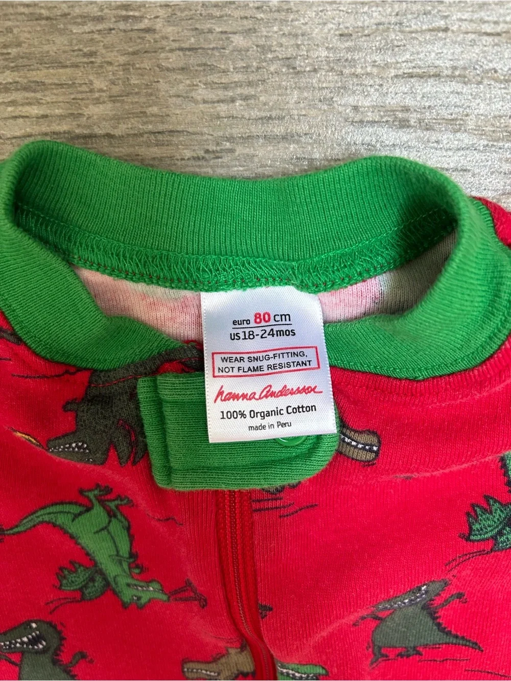 Hanna Andersson Dinosaur and Dragon patterned zip footie pajamas